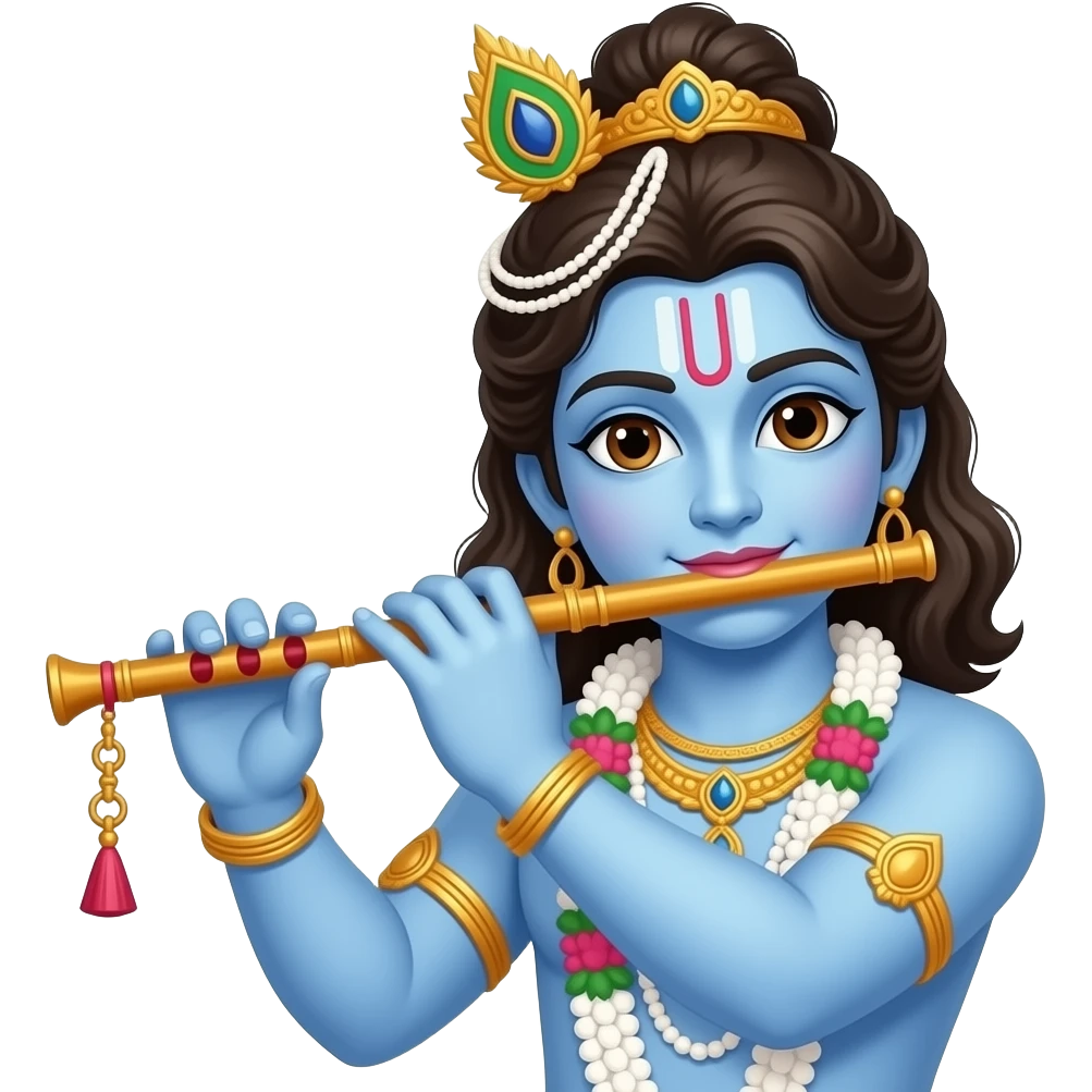 Krishna with a flute emoji