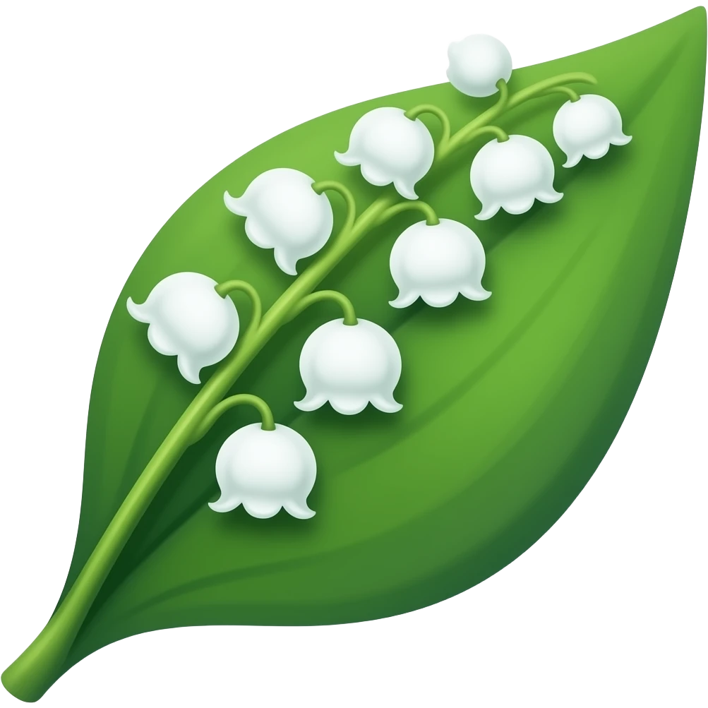 one green leaf lily of the valley emoji