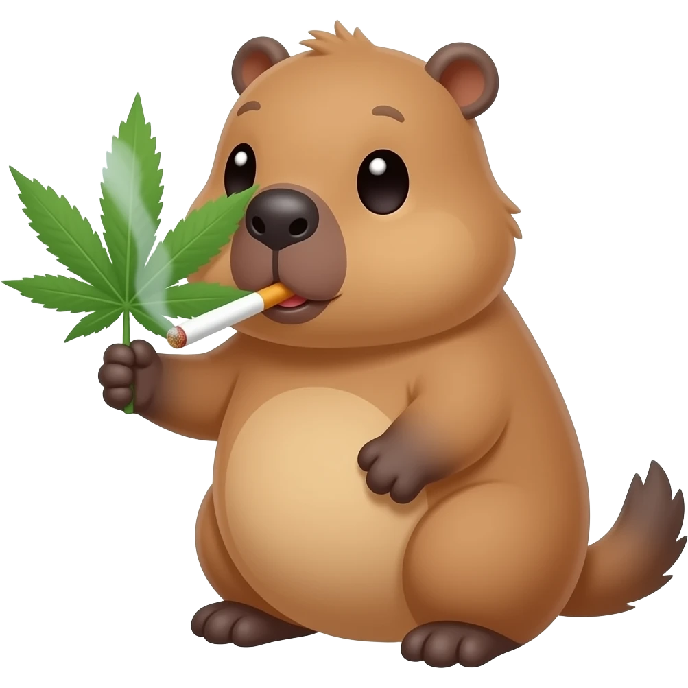 cute capybara smoking weed emoji