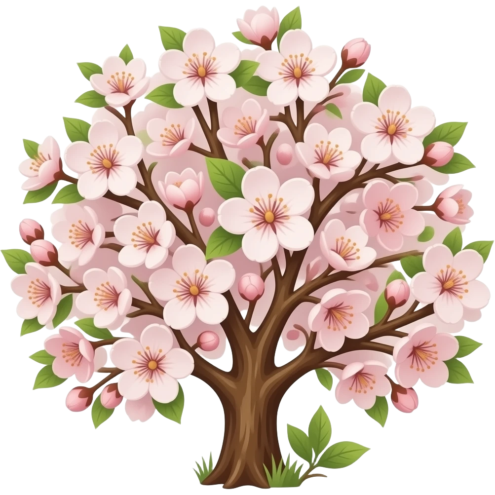 нарисуй цветы яблони Макамик emoji