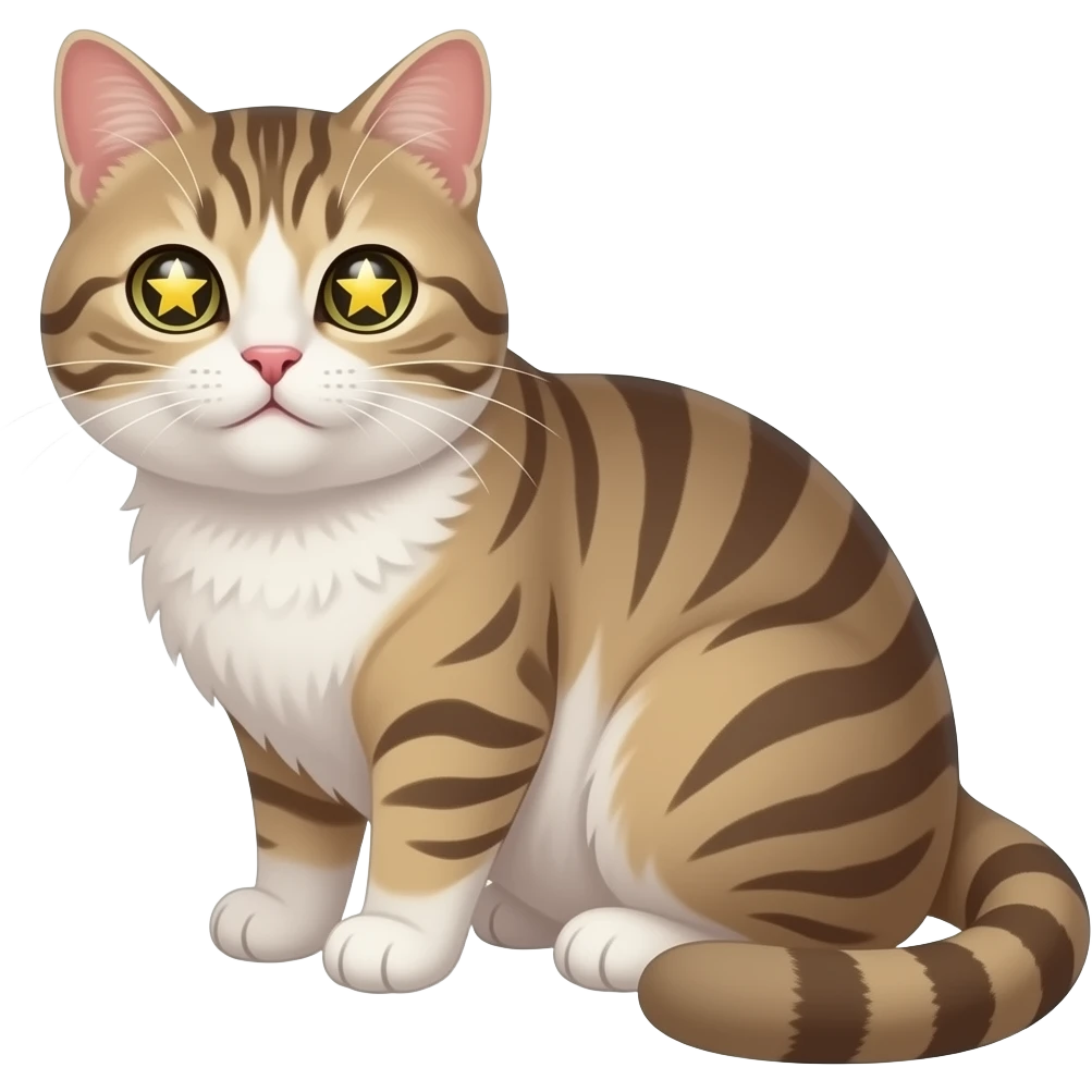 Gato con estrellas en los ojos emoji