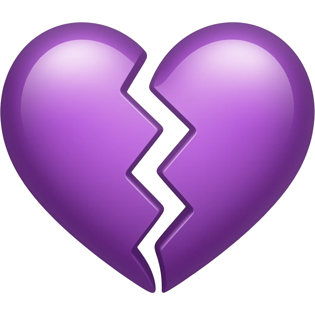 Make this a purple broken heart instead of a red one emoji