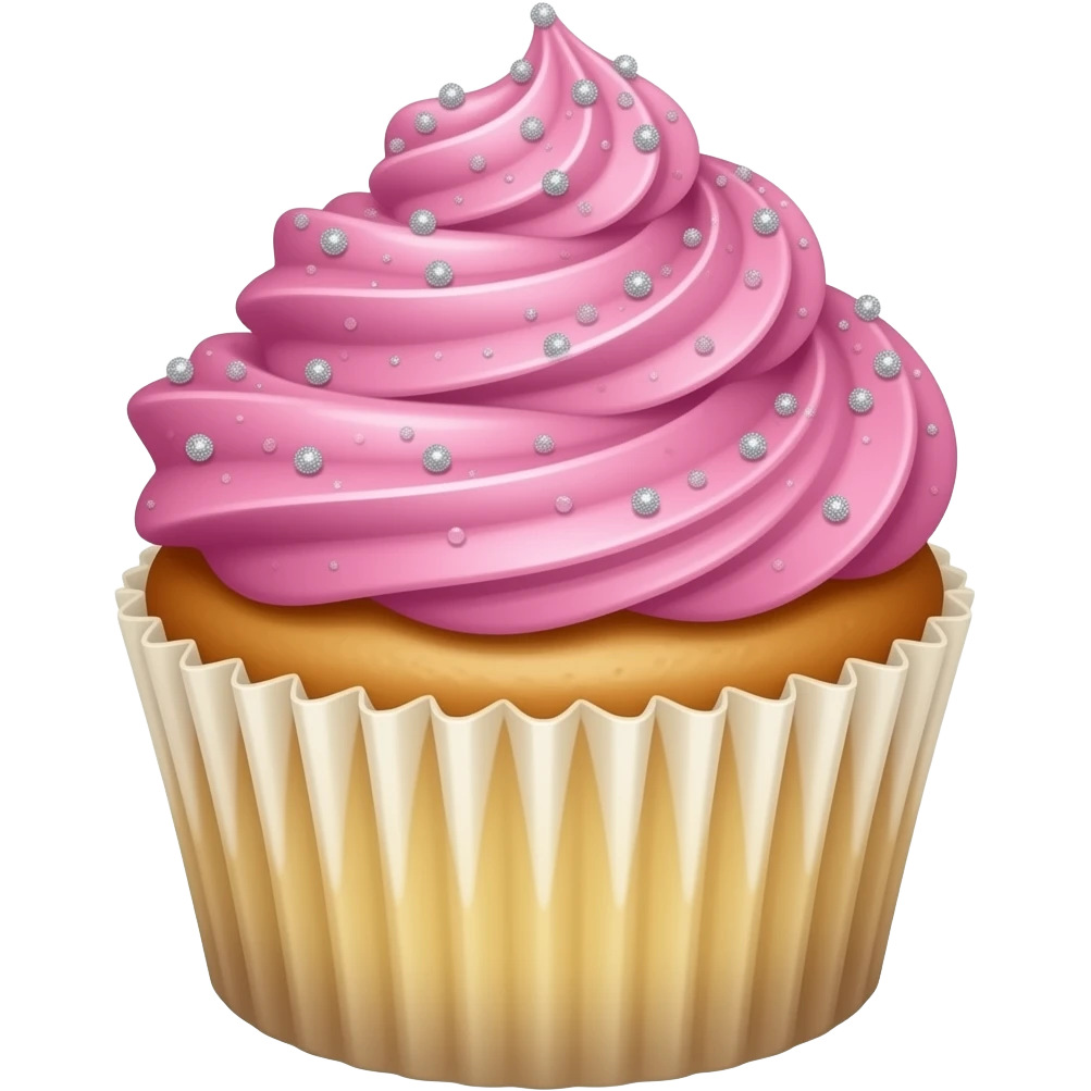 Cupcake with pink icing emoji
