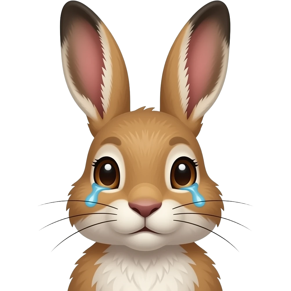 Anthropomorphic Mountain hare suffered from allergy Conjunctivitis so his eyes are watery emoji