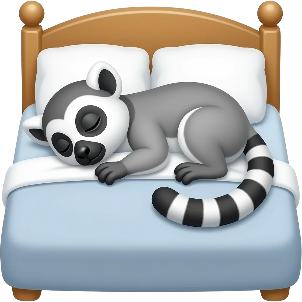 lemur sleeping in bed emoji