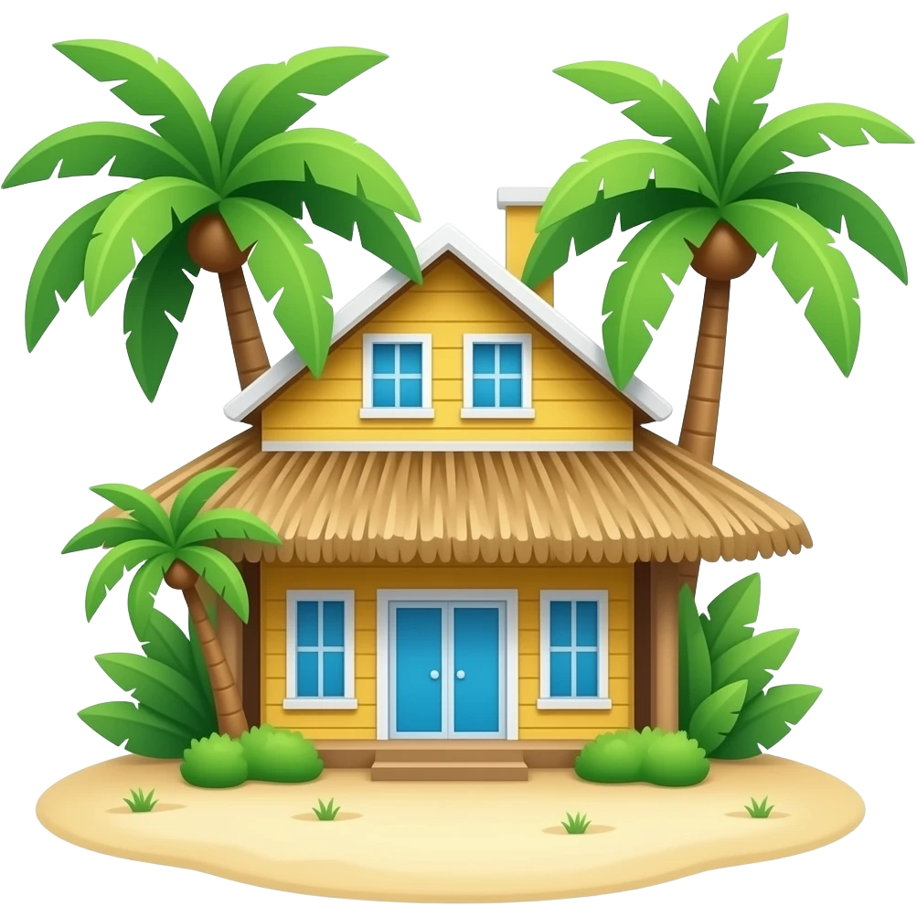 Beach resort  building emoji no background emoji