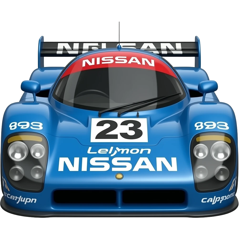 1991 Nissan R91cp LeMon race car, #23 Calsonic Nissan race livery emoji