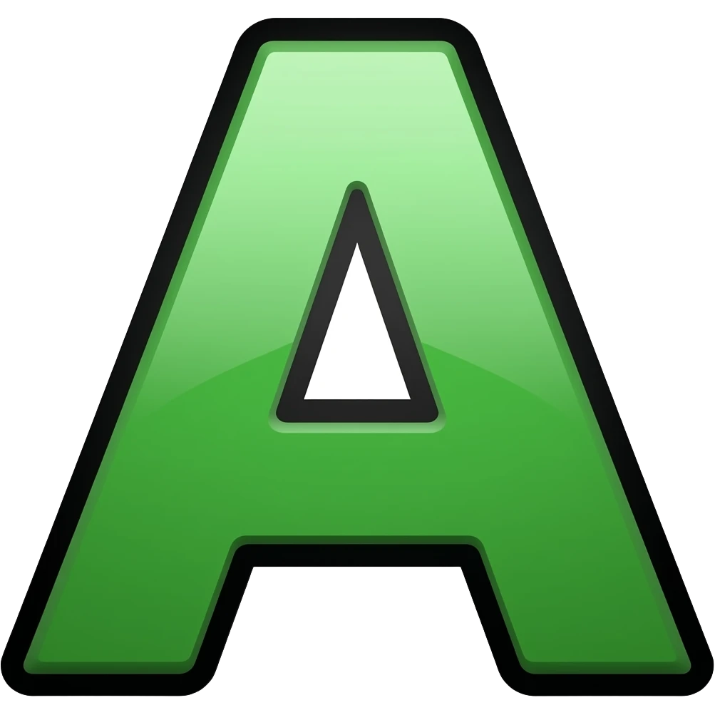Bfdi letter a (green uppercase letter with black outline) emoji