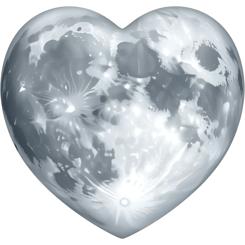 a heart shaped moon with the repeat symbol carved in the middle emoji