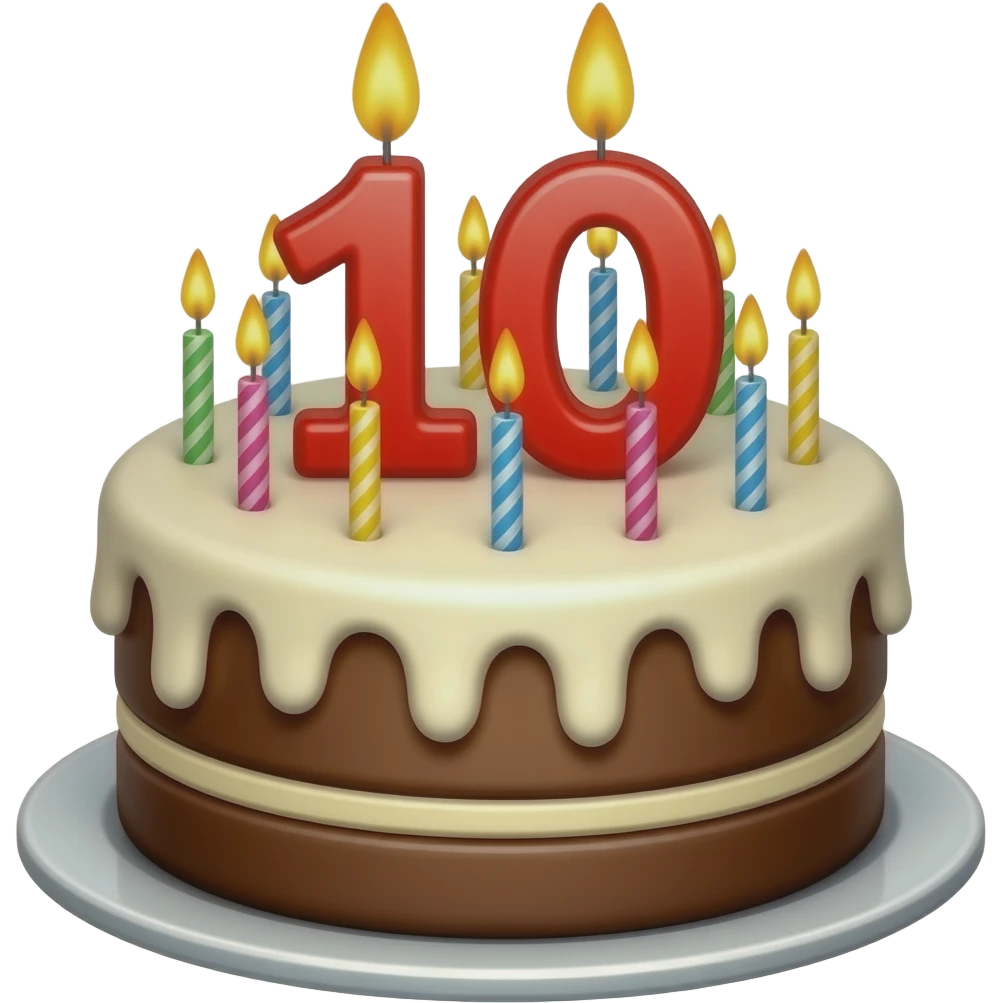NUMBER 10 BIRTHDAY CAKE emoji
