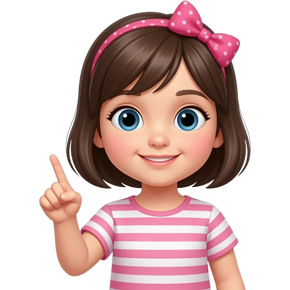 kid pointing at her own self emoji
