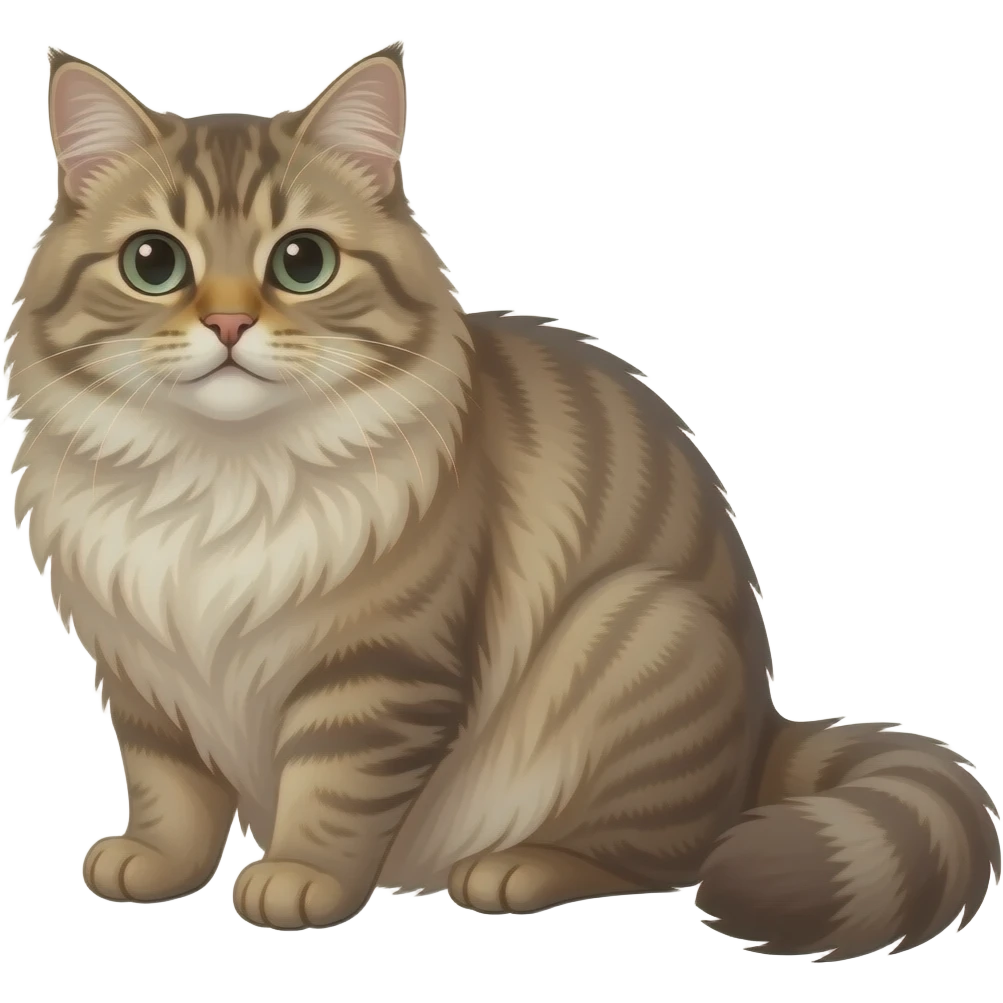 fat siberian cat emoji