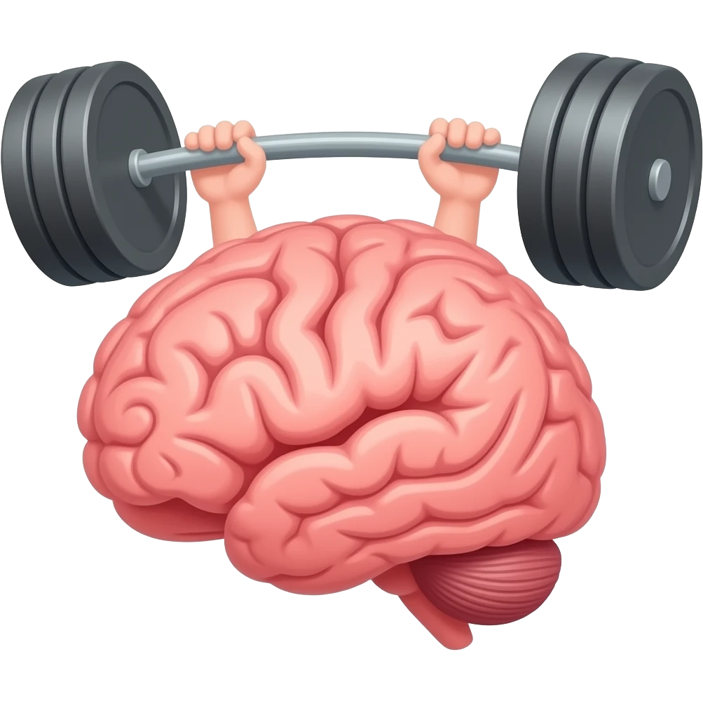 cerveau qui lève un poids lourd emoji
