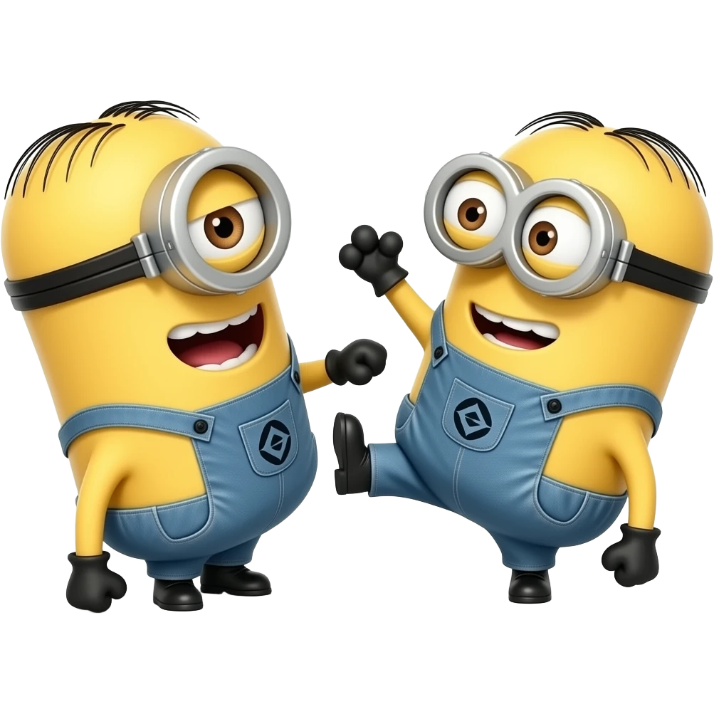 2 Minions 1 bent over second minion Kicking first 1  text bohica emoji