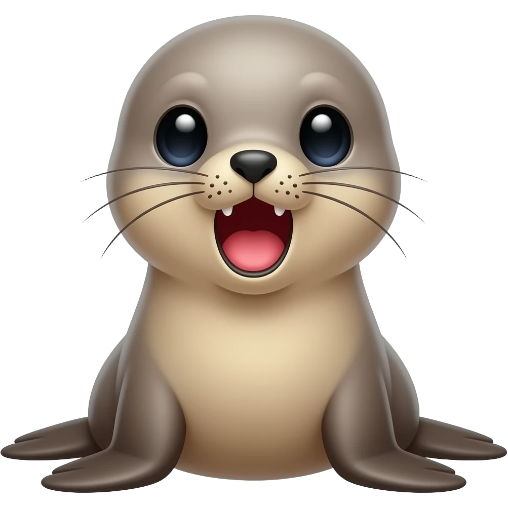 A cute sea lion screaming emoji