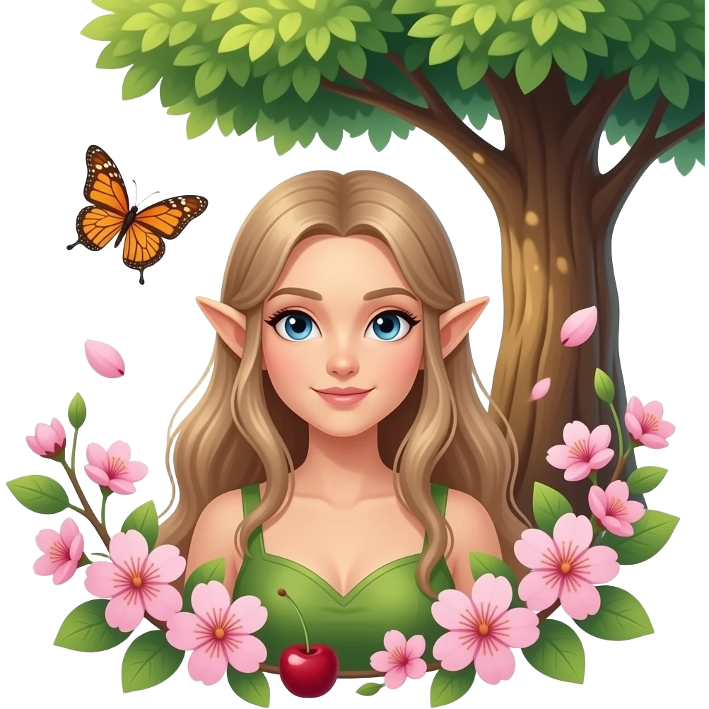 🧝🏻‍♀️🌸🦋🌳🌞 emoji