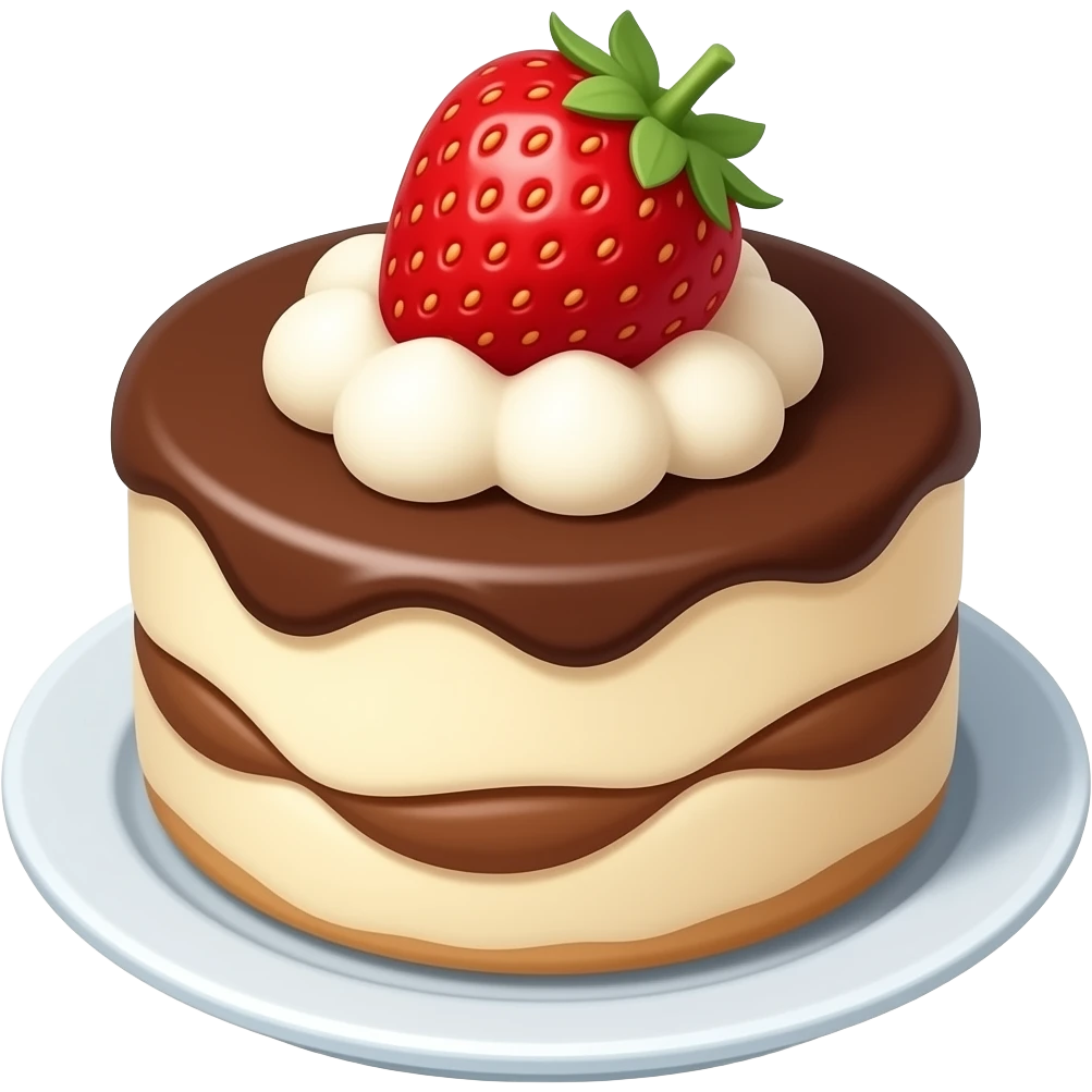 Make a triamisu emoji with a strawberry on top emoji