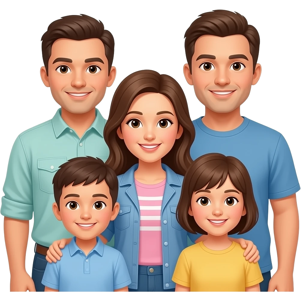 Family of 5 emoji