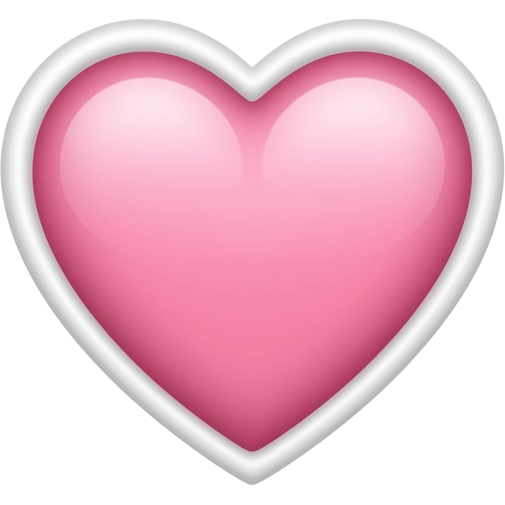 Розовое нежное сердечко с белой окантовкой emoji