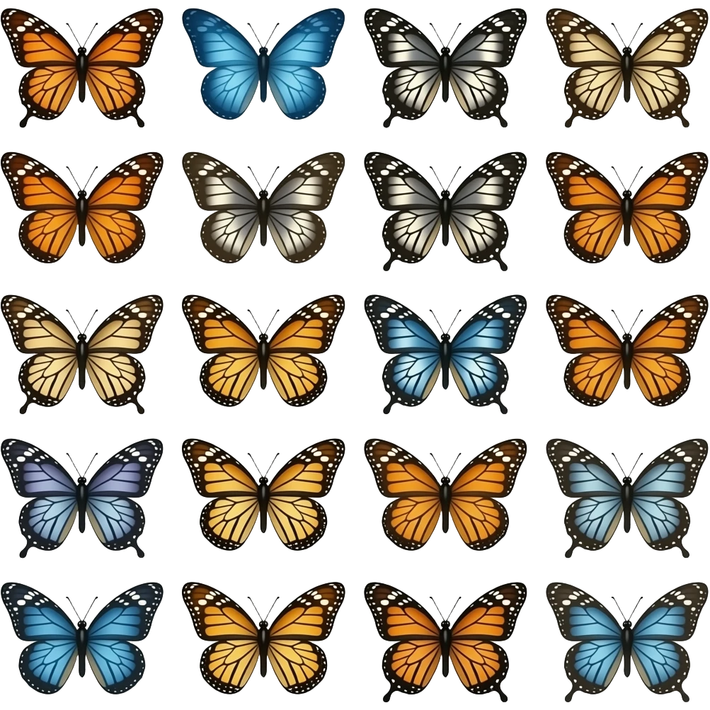 20 butterflies emoji
