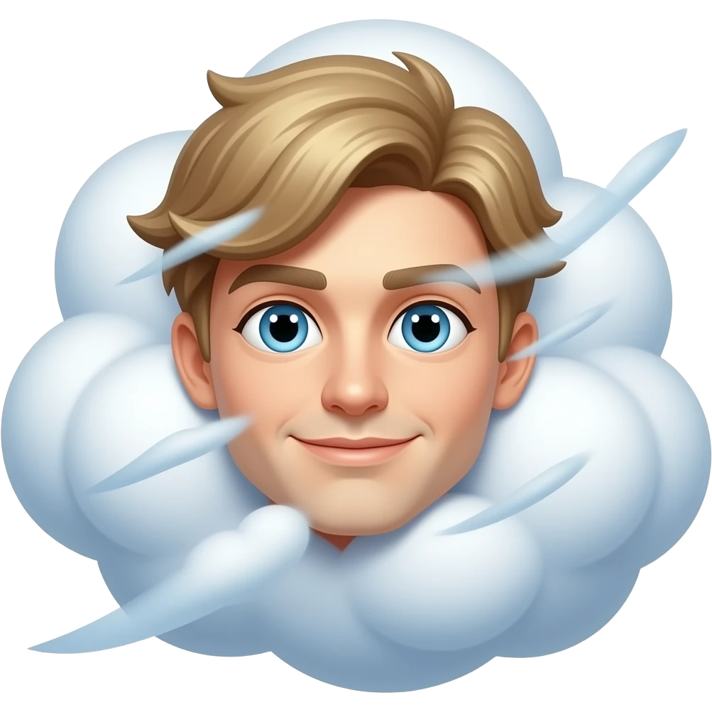 cloud blowing wind, emoji emoji