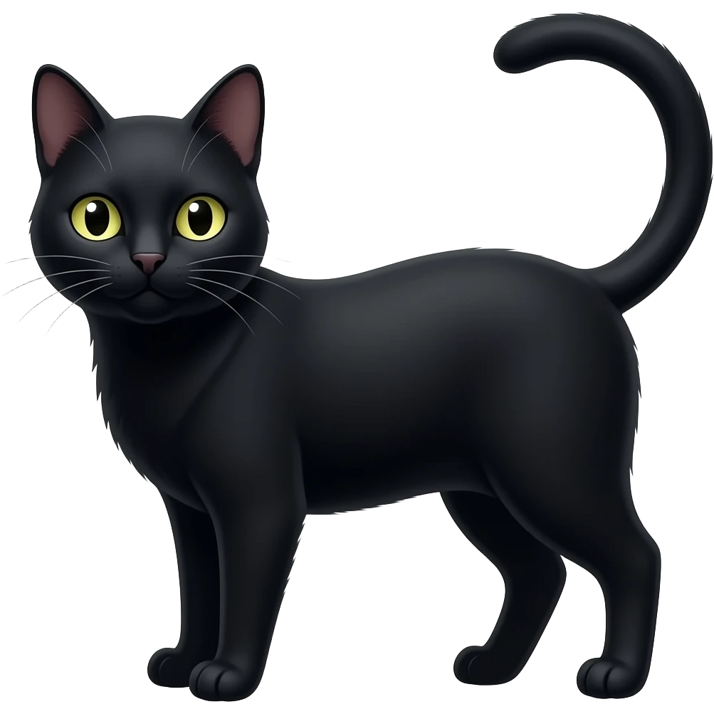 очень черный кот emoji
