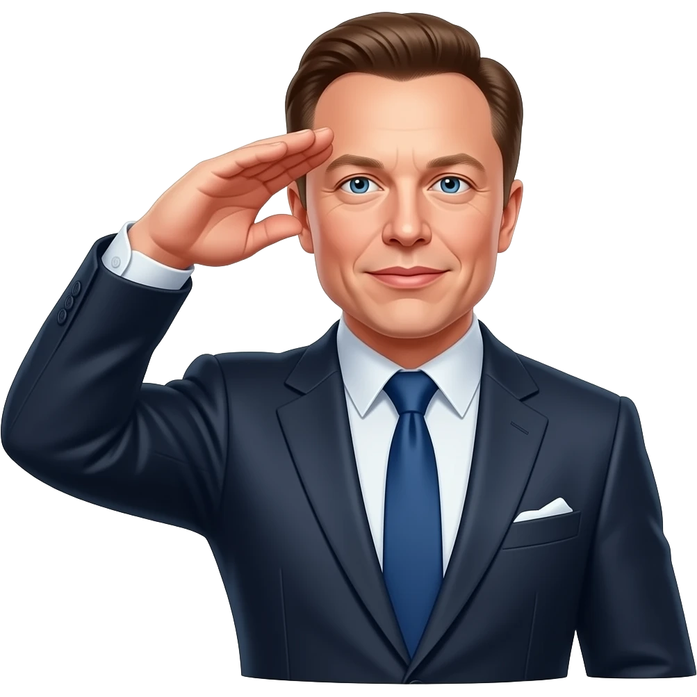 Elon Musk qui fait un doit d’honneur et qui est hyper arrogant s emoji