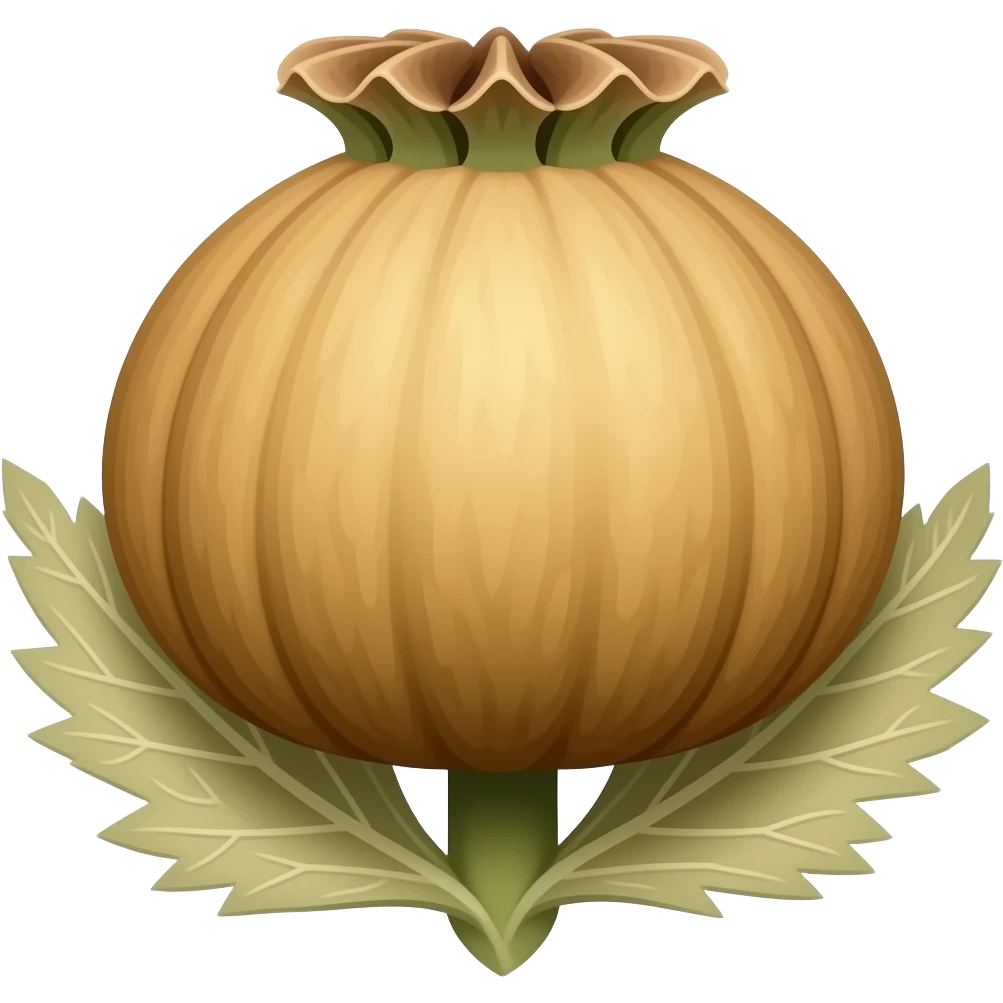 Dry poppy flower pod without leaf emoji