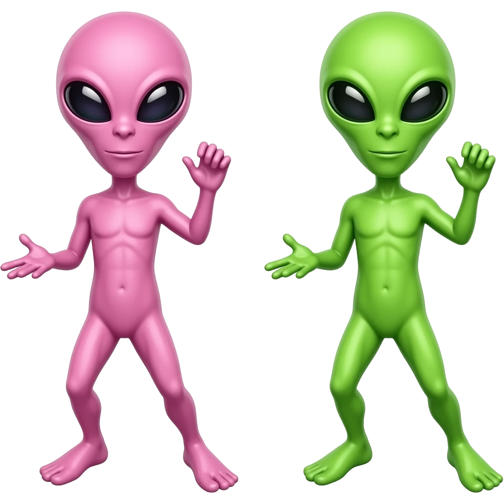 @lljoo92 the alien pink dancing @tjoo93 the alien green dancing emoji