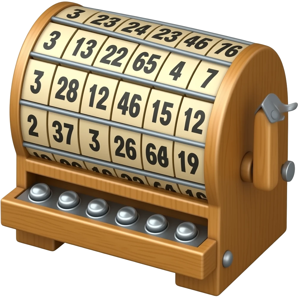 Old fashioned bingo cage numbers machine with balls with numbers emoji