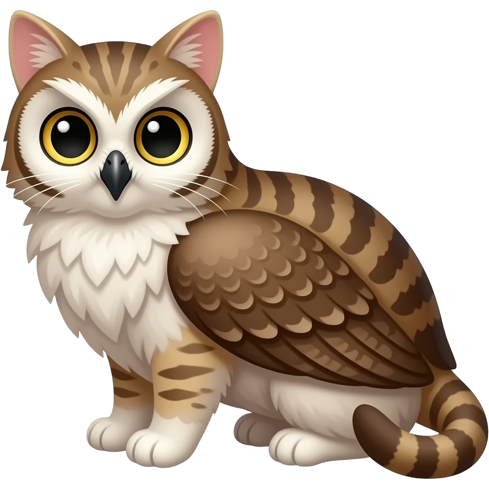 Cat with owl body emoji