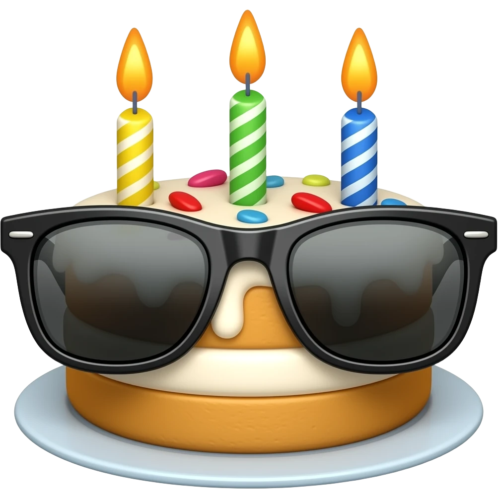 🎂+😎 emoji