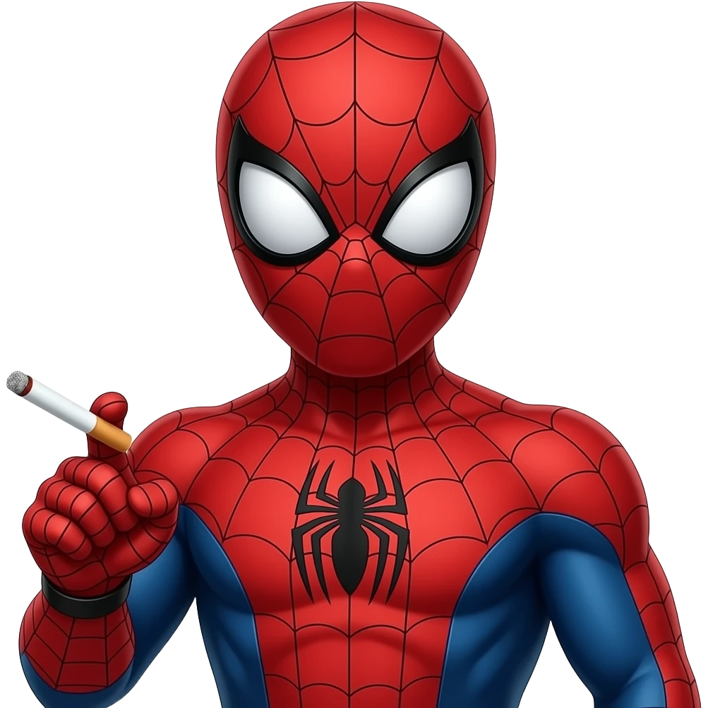 Spiderman with cigarits emoji