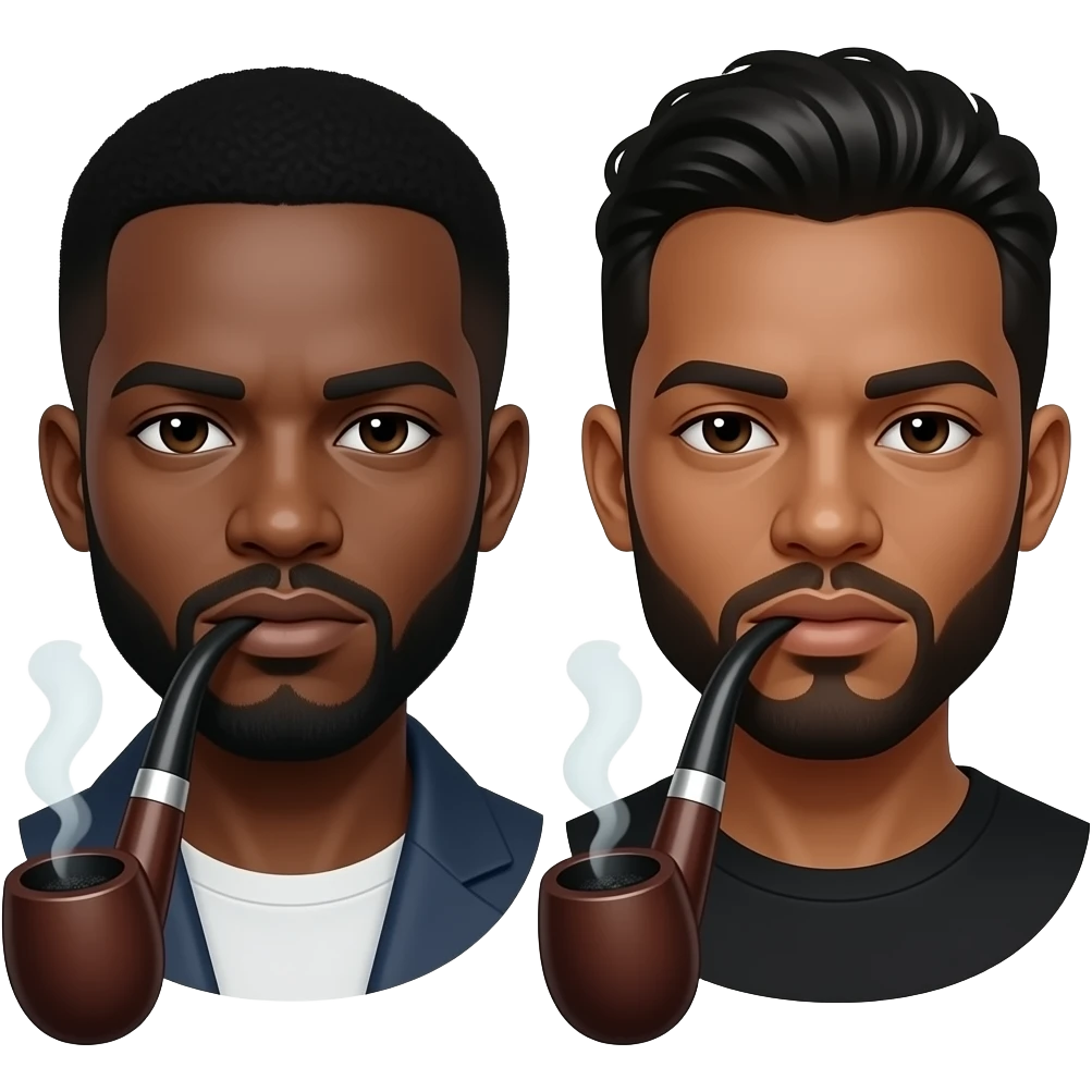 two black persons smoking crackpipes emoji