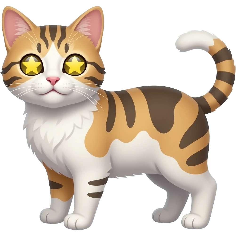 Gatos, con ojos de estrellas emoji