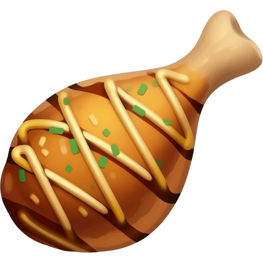 3D emoji style teriyaki chicken, Apple emoji aesthetic, soft highlights, transparent background, bold simple shapes emoji