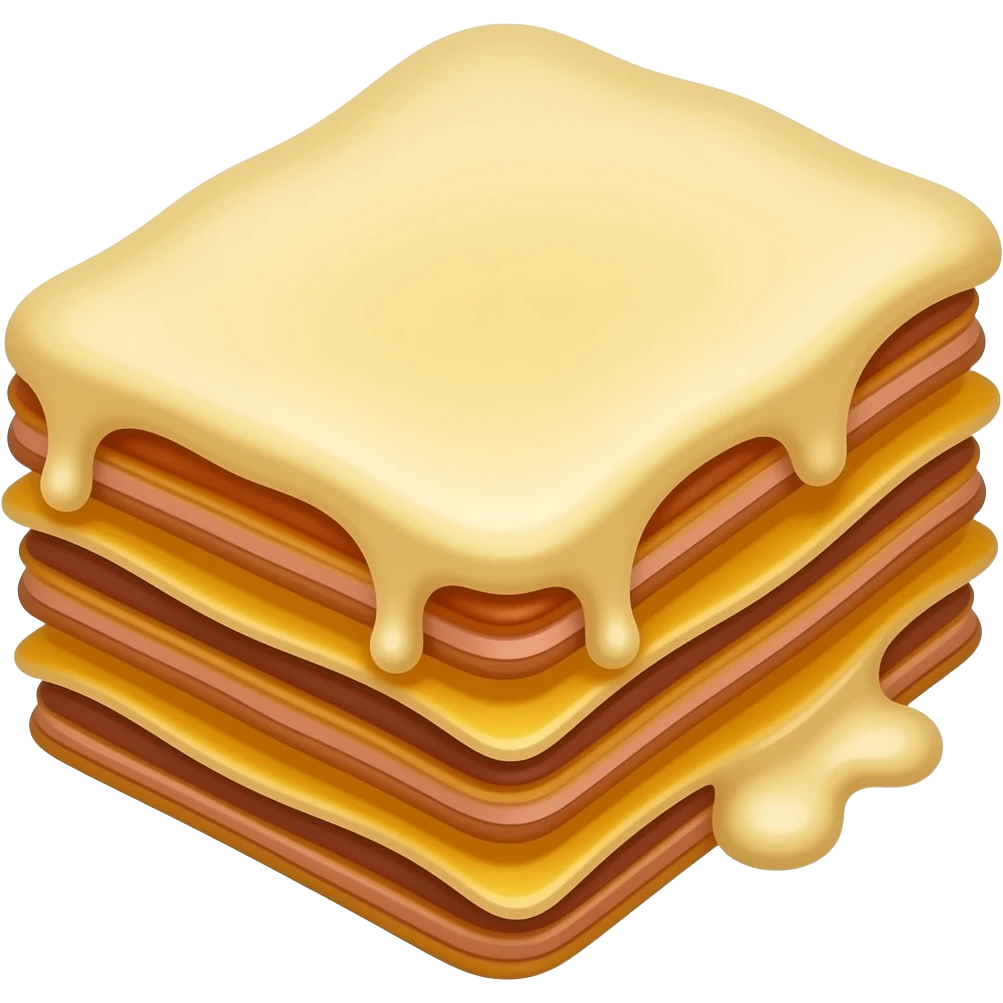 lasaña de carne con mucha besamel y queso emoji
