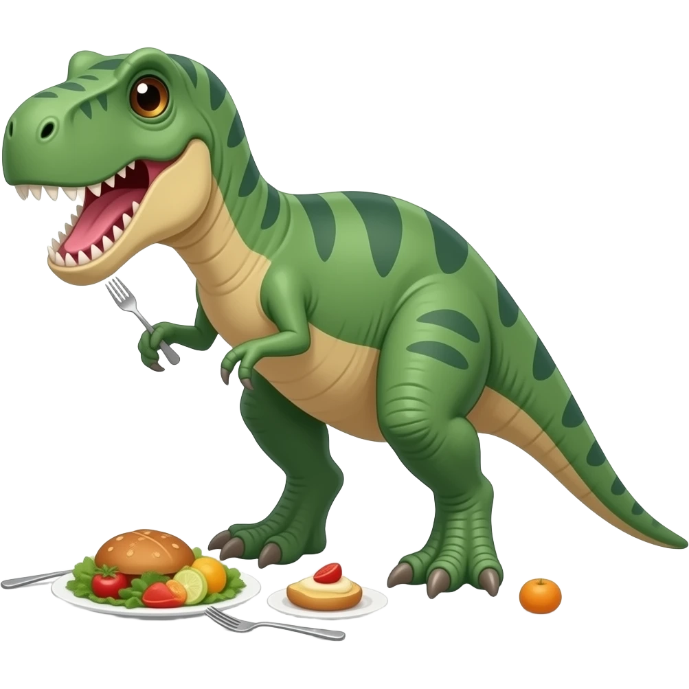 dinosaur eating dinner emoji
