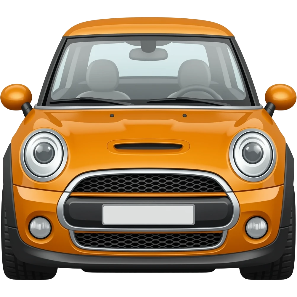 Orange and black new mini car emoji