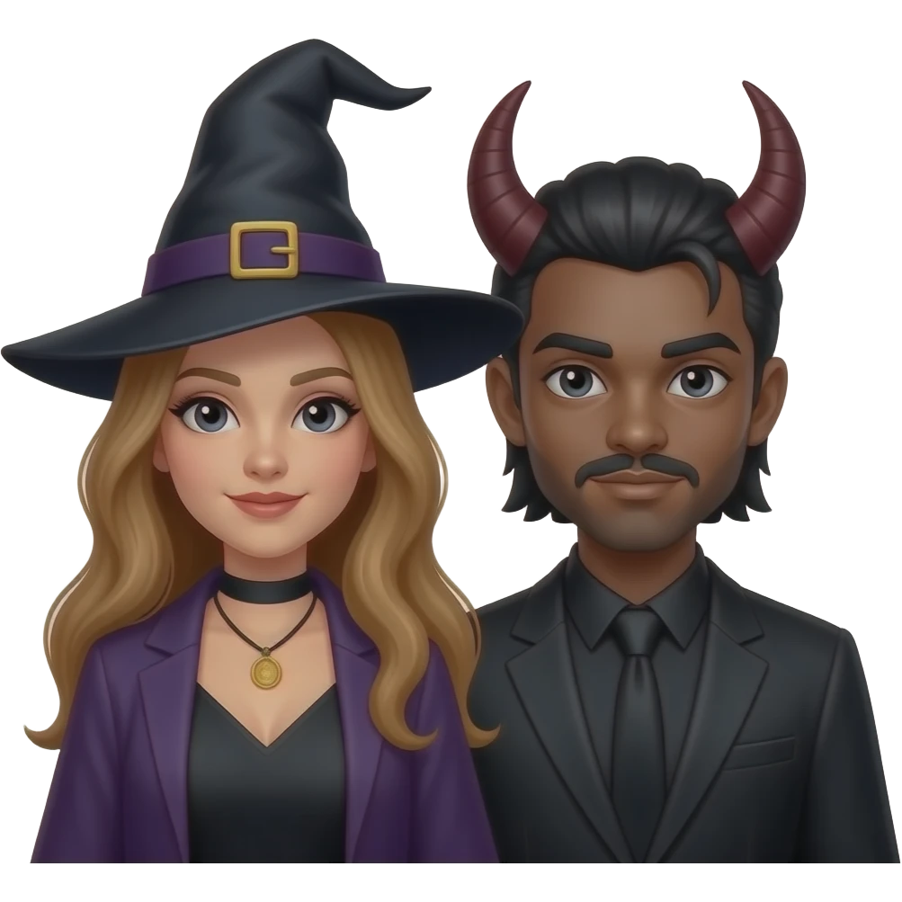 Witch and Devil dark duo emoji