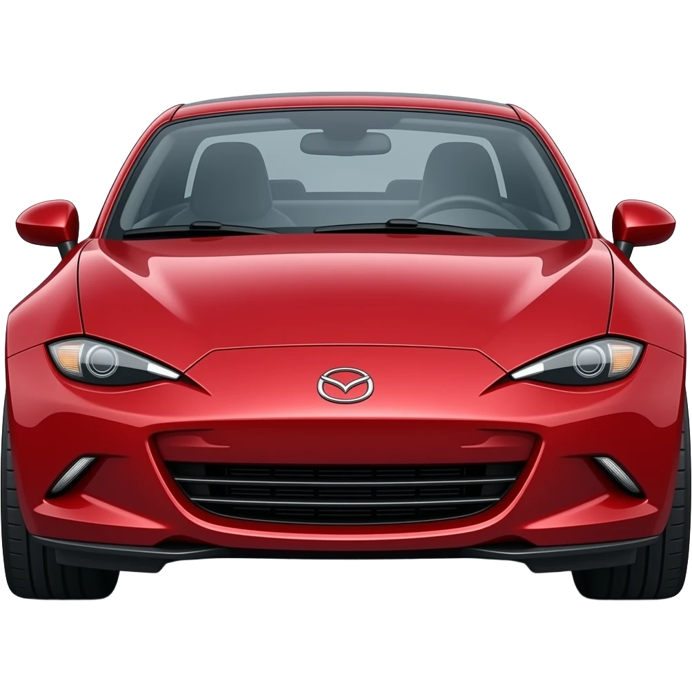 red mazda miata 1 popup headlights, highly detailed hyper realistic emoji