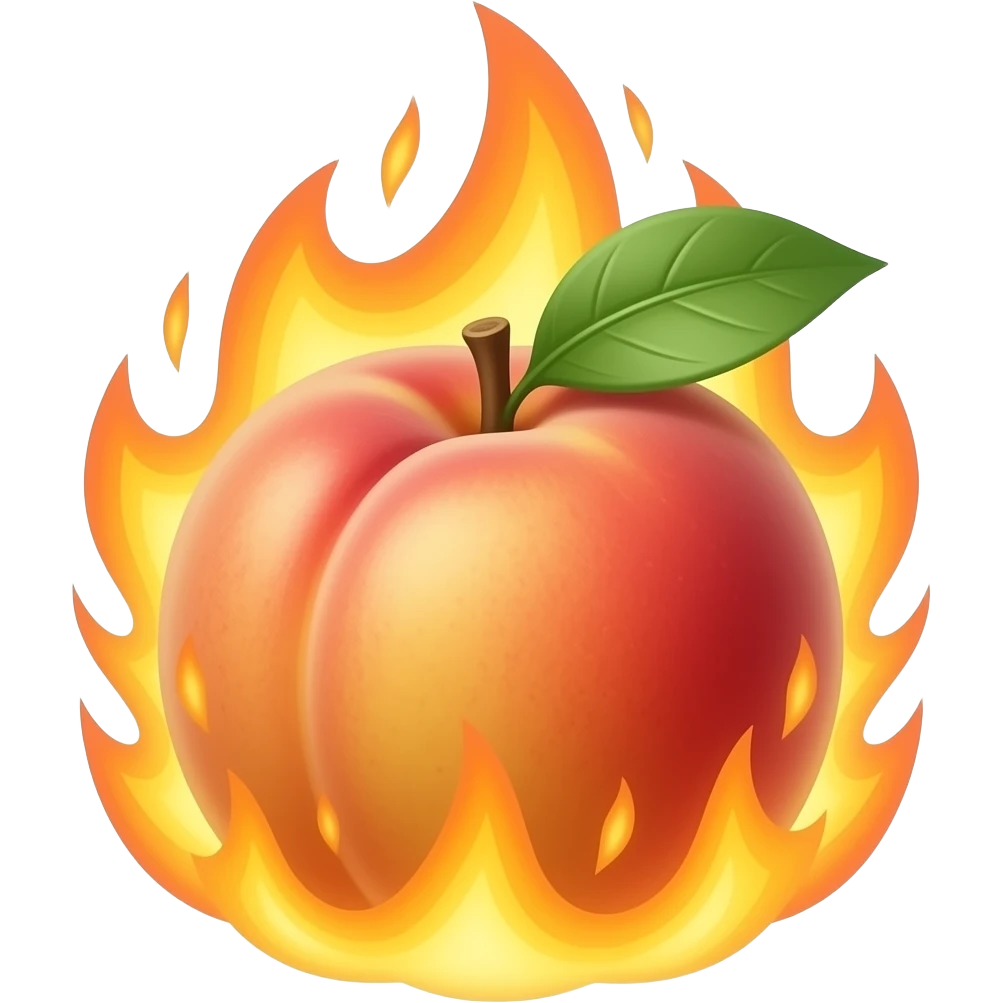 🍑 este durazno com  llamas por todos lados  realistas emoji