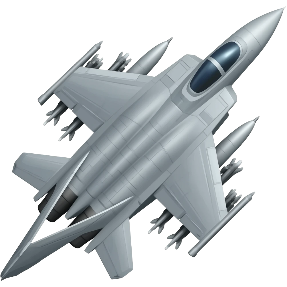 Fighter jet tilted at 60° emoji
