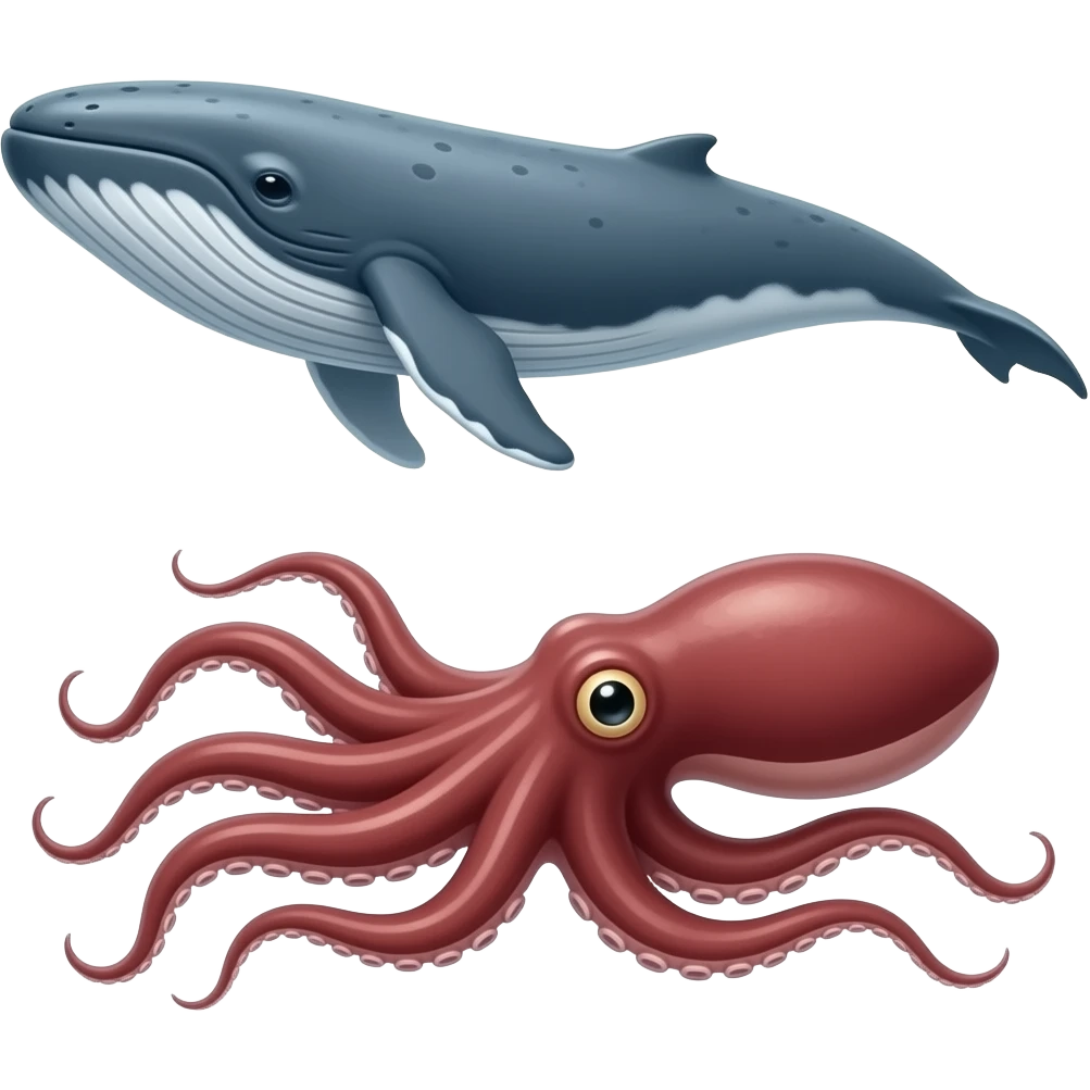 Spermwhale vs giantsquid emoji