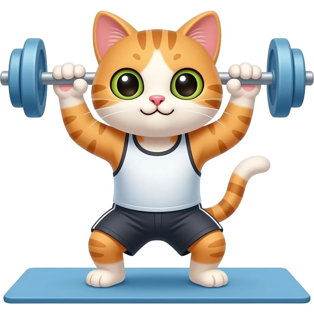 Cute cat working out emoji