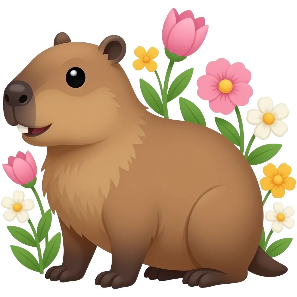 cacybara with Flowers emoji
