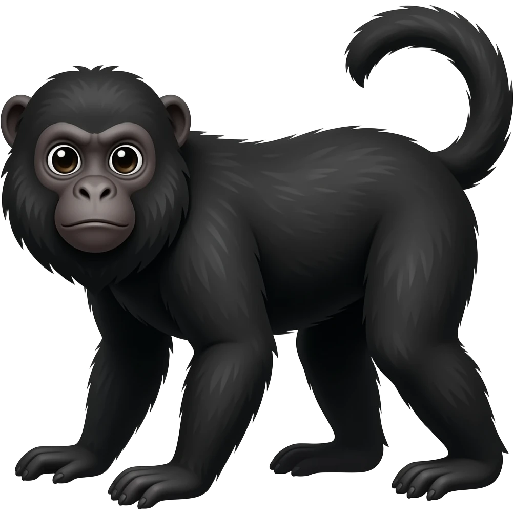 Black howler monkey emoji