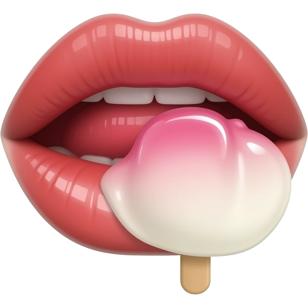 Boca sexi Lamiendo una paleta de helado emoji
