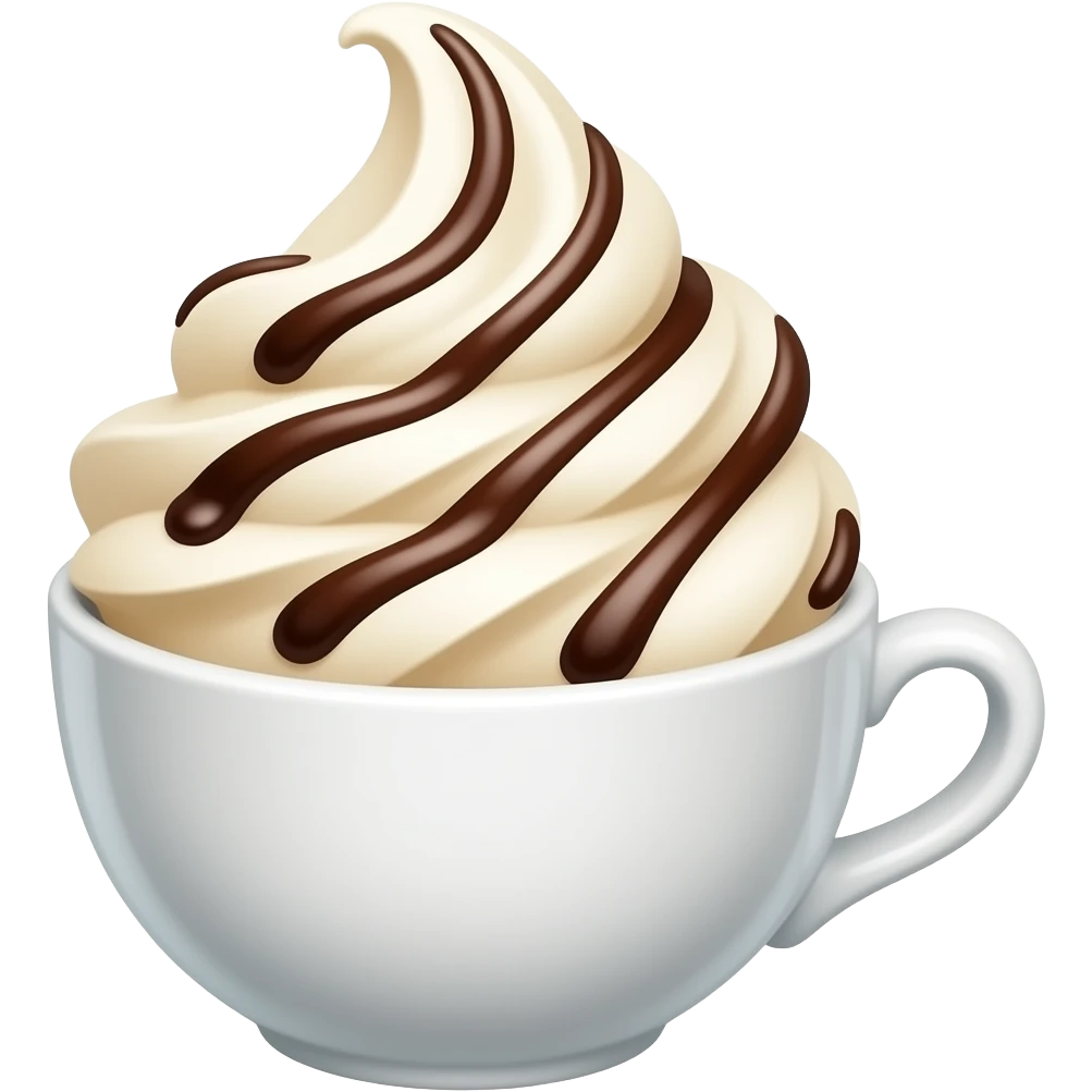 Ice cream in a ceramic cup emoji