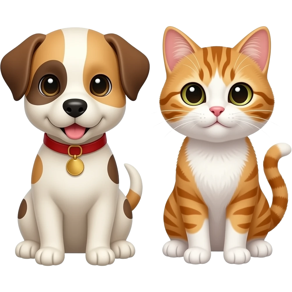 A puppy and a kitty emoji